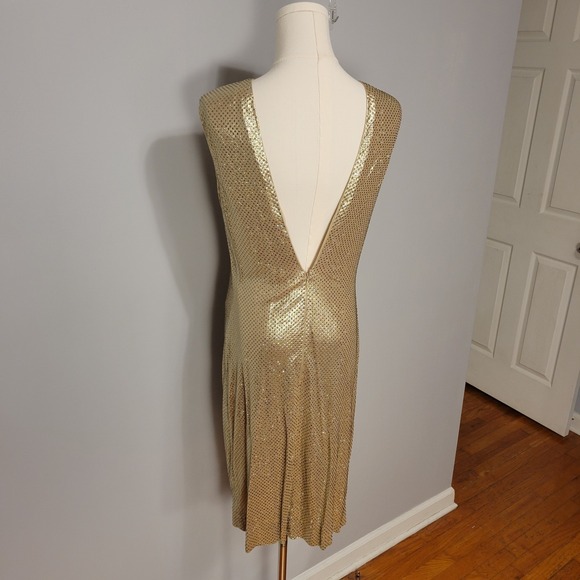 Ralph Lauren Purple Label Donelle Metallic Jersey Cocktail Dress Size 10 $4,990 - Picture 5 of 12
